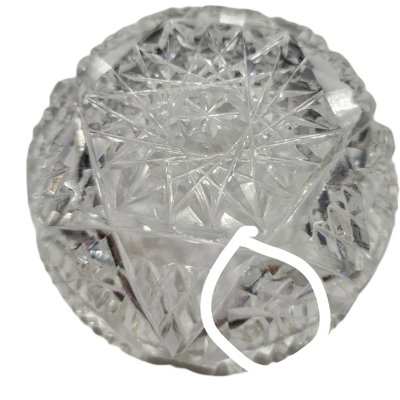 Vintage Cut Glass Dresser/Vanity Jar Textured Glass with Intricate Design - Picture 5 of 14